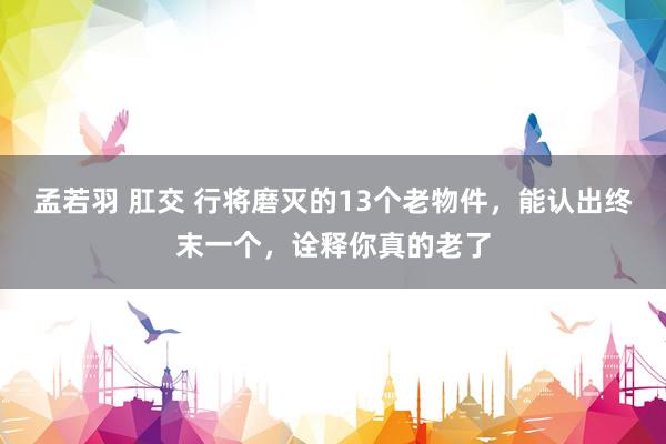 孟若羽 肛交 行将磨灭的13个老物件，能认出终末一个，诠释你真的老了