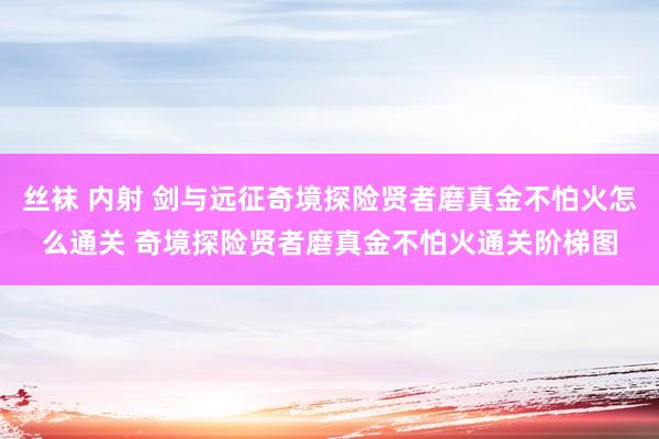 丝袜 内射 剑与远征奇境探险贤者磨真金不怕火怎么通关 奇境探险贤者磨真金不怕火通关阶梯图