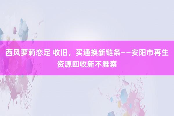 西风萝莉恋足 收旧，买通换新链条——安阳市再生资源回收新不雅察